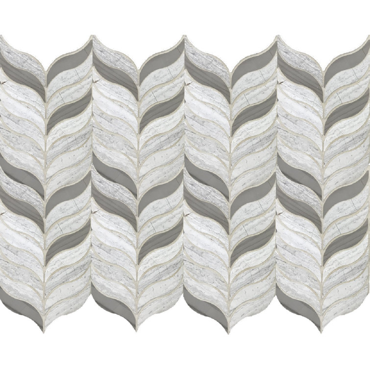 Seven Seas Collection 10.75" x 12" Marble Mosaic Wall & Floor Tile